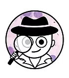 Icon der Microsite mit Strichmännchen mit Hut und Lupe in der Hand