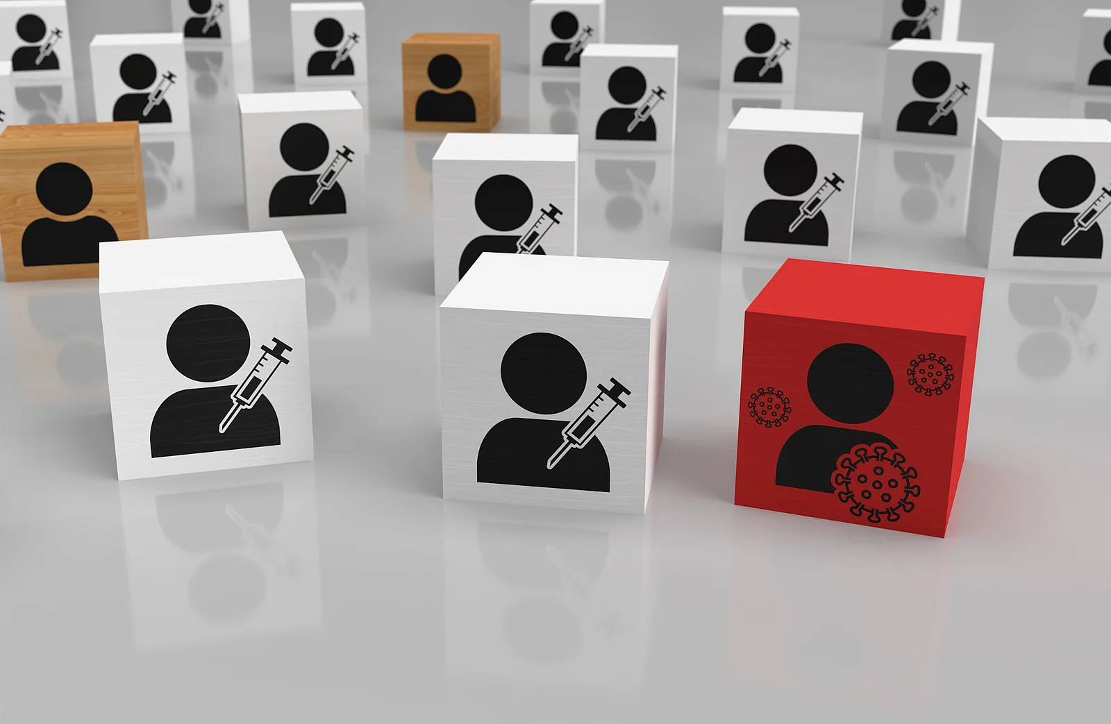 Herd immunity of population against virus vaccination concept vi