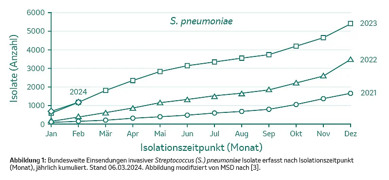 Statistik zu Insolationszeitpunkt bei Pneumokokkeninfektion