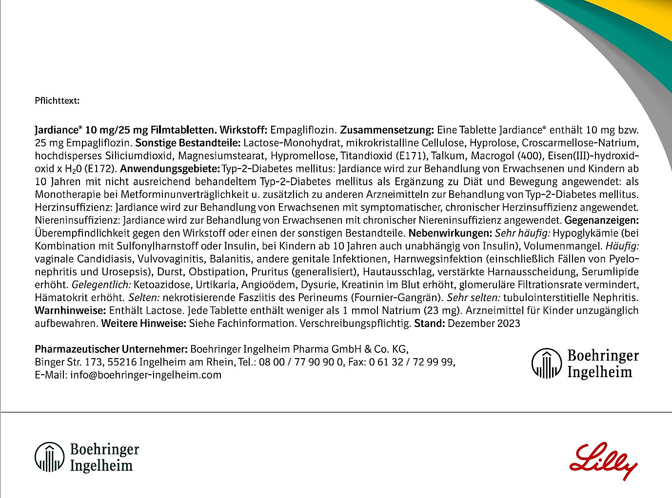 Pflichttext Jardiance Filmtabletten