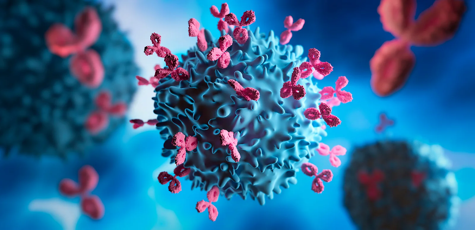 Antibodies - visual concept of immune System - 3D illustration Antibodies - visual concept of immune System - 3D illustration