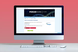 Computerbildschirm zeigt die Startseite der Thieme Infothek FokusRare.